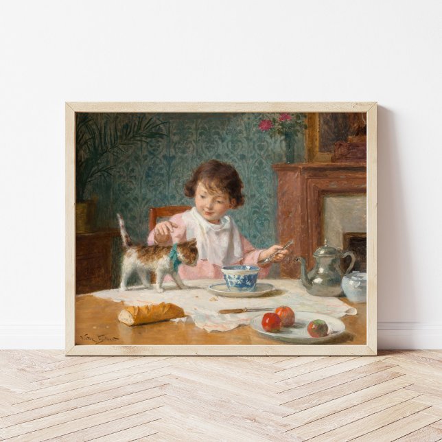 Poster Fille avec un chat | Victor Gabriel Gilbert (Créateur téléchargé)