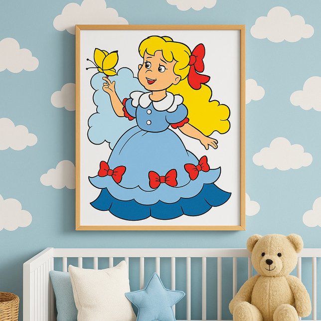Poster Fille Avec Un Papillon (Créateur téléchargé)