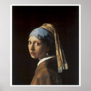 Poster Fille avec une perle à oreille c. 1665-66