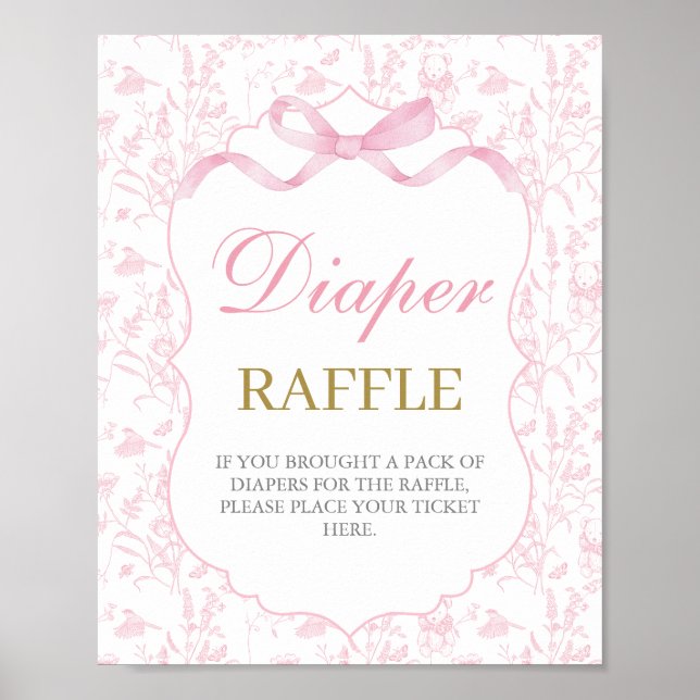 Poster Fille Baby shower de la ceinture rose (Devant)