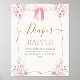 Poster Fille Baby shower de la ceinture rose