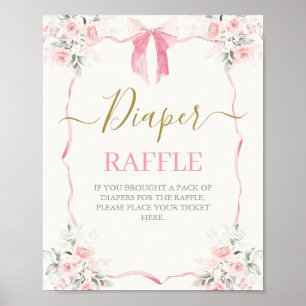 Poster Fille Baby shower de la ceinture rose