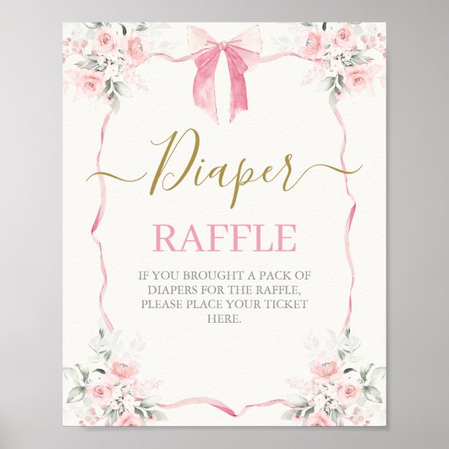 Poster Fille Baby shower de la ceinture rose (Devant)