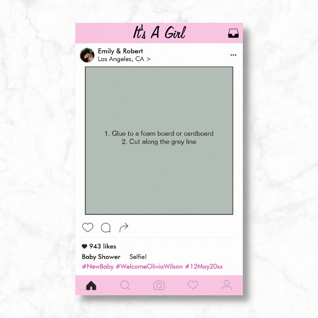 Poster Fille Bébé Douche Prop Photo Booth Décor Cadre (Créateur téléchargé)