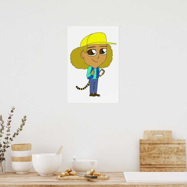 Poster fille chibi avec une queue de tigre (Cuisine)