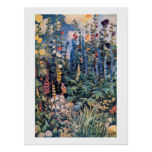 Poster Fille dans le jardin de fleurs, Jessie Willcox Smi