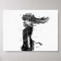 Fille dans le vent