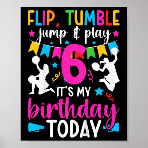 Poster Fille de 6 ans pour anniversaire cheerleading Enfa