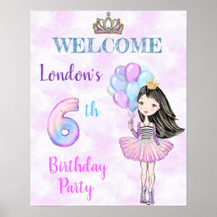 Poster Fille de 6 ans Princesse Lavande Turquoise