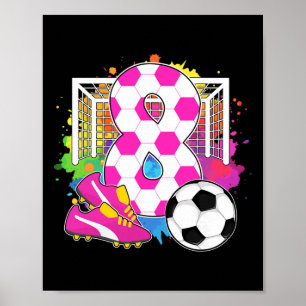 Poster Fille de 8 ans Fête d'anniversaire 8e anniversaire