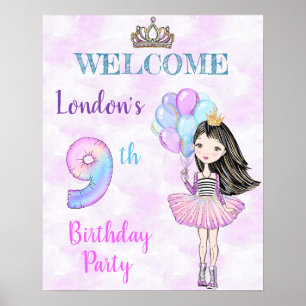 Poster Fille de 9 ans Princesse Lavande Turquoise