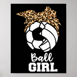 Poster Fille de ballon Drôle de footballeur de volley-bal