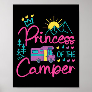 Poster Fille de famille camping Caravane Motorhome Prince