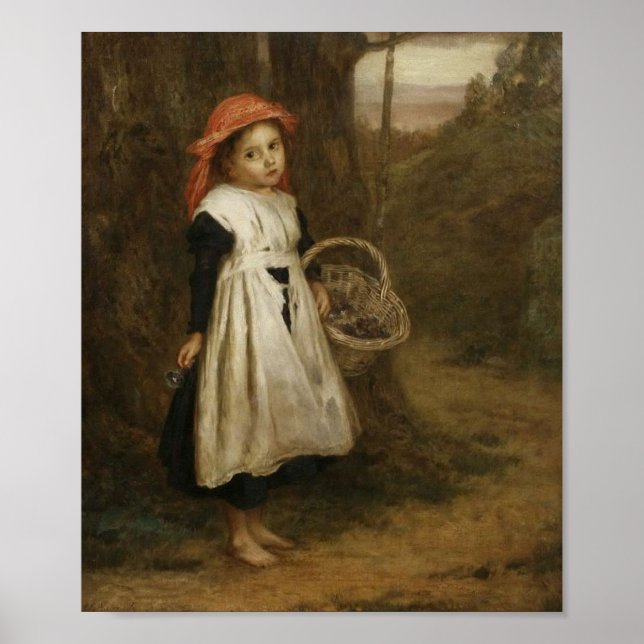 Poster Fille de fleur pieds nus (Devant)