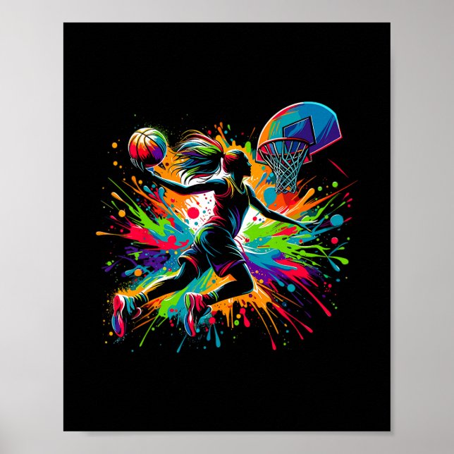 Poster Fille de graffiti squelette  (Devant)