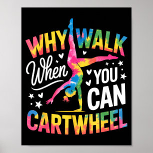 Poster Fille de gymnastique en roue tie dye Fille gymnast