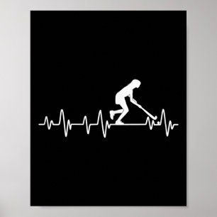 Poster Fille de hockey sur gazon Battement de coeur Femme
