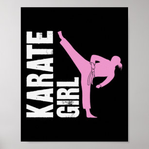 Poster Fille de karaté Filles d'arts martiaux Autodéfense