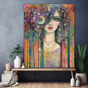 Poster Fille de la Galaxie Belle Boho Art Fantastique Git