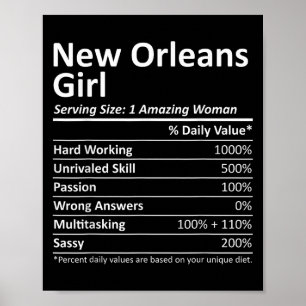 Poster Fille de la Nouvelle-Orléans La Louisiane Ville Am