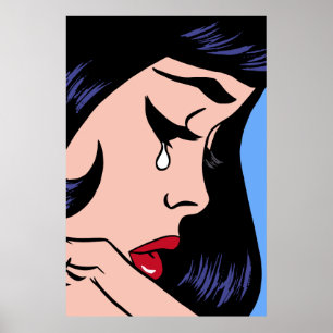 Poster Fille de Pleurage (fille de bande dessinée Vintage