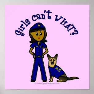 Poster Fille de police foncée K9