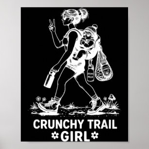 Poster Fille de randonnée croquante maman drôle bio
