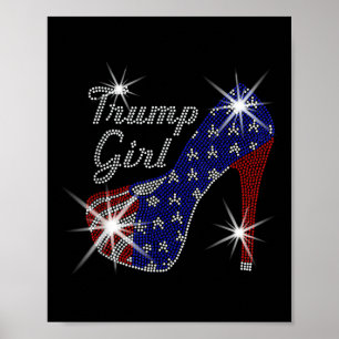 Poster Fille de Trump Talon Haut Drapeau Américain Vote D