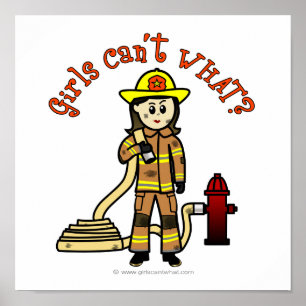 Poster Fille des pompiers