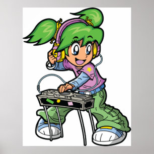 Poster Fille DJ