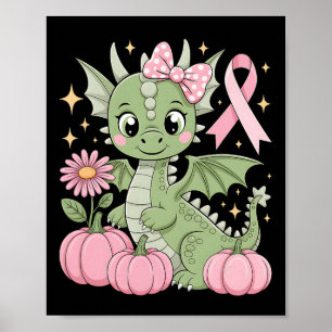 Poster Fille Dragon Cancer du sein Halloween Citrouille T