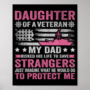 Poster Fille d'un vétéran Papa vétéran Fille vétéran