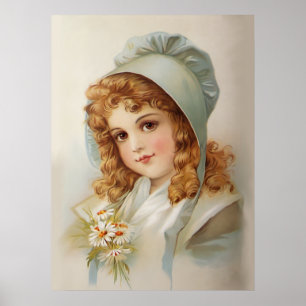 Poster Fille en Bonnet Vert