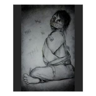 Poster Fille en camisole de force — Impression d'art d'ho