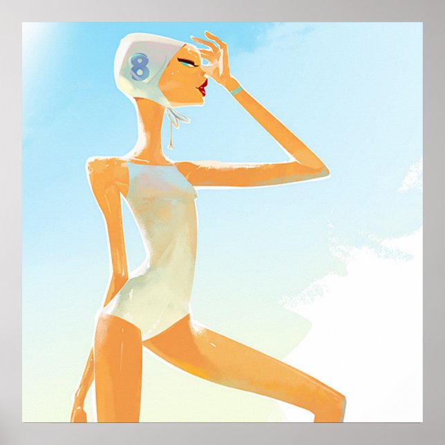 Poster Fille en maillot de bain (Devant)