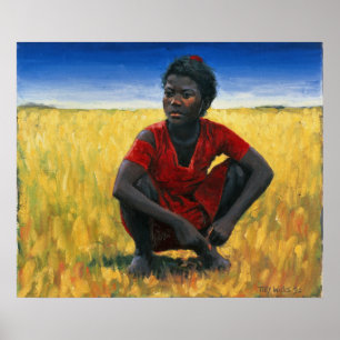 Poster Fille en rouge 1992