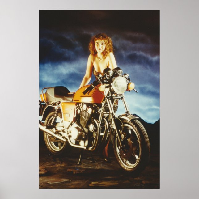 Poster Fille Et Moto (Devant)