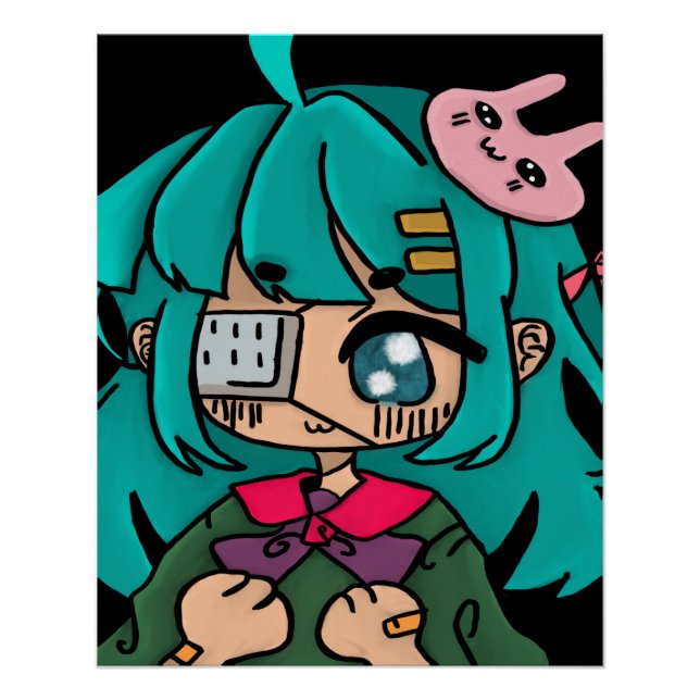 Poster fille eyepatch (Devant)