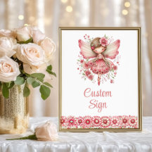 Fille Fée Rêveuse Floral Rose Anniversaire Signatu