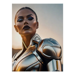 Poster Fille Guerrière du Futur
