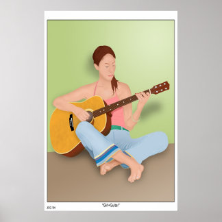 Poster Fille+Guitare