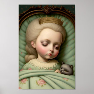 Poster Fille Innocente Endormie de la Nurserie Sucrée