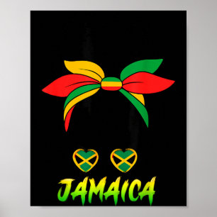 Poster Fille jamaïcaine Drapeau de la Jamaïque Fierté Fem
