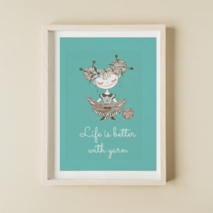 Poster Fille Louveuse de Fils Whimsical