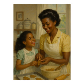Poster Fille-Mère Réunissant Les Cookies