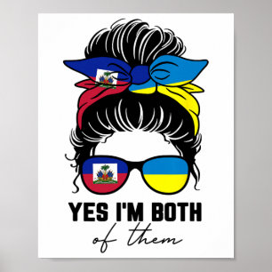 Poster Fille moitié haïtienne moitié ukrainienne Haïti Uk