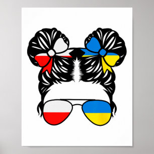 Poster Fille moitié polonaise moitié ukrainienne Pologne