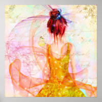 Fille Mystique aux Cheveux Décoiffés Art Couleurs