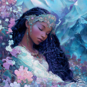 Poster Fille noire Reine noire Art Fantastique Déesse