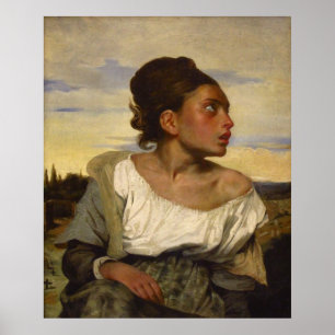 Poster Fille orpheline au cimetière